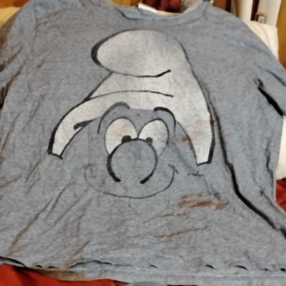 Vintage Blue Smurfs Graphic Print XL Shirt Distressed